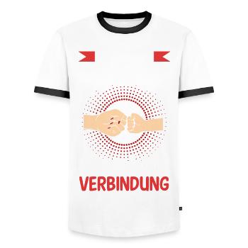 Oma Großmutter und Enkelin - Männer Kontrast-T-Shirt - Weiß/Schwarz - Vorne - AI Model Female 172 light (172cm) & AI Model Male 178 dark (178cm)