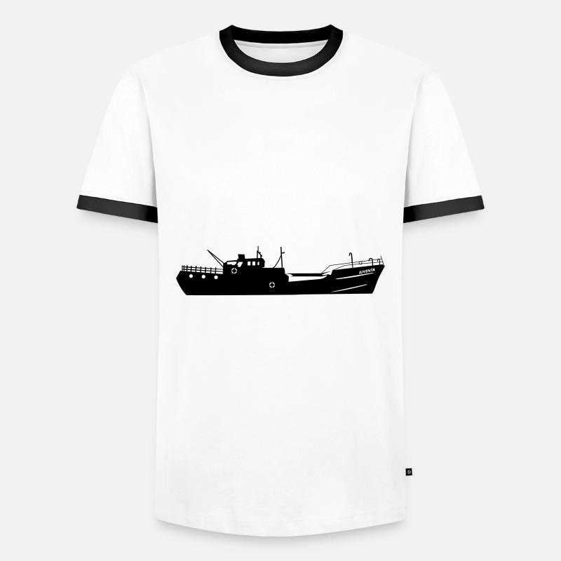 Iuventa - Rettungsschiff - Männer Kontrast-T-Shirt - Weiß/Schwarz