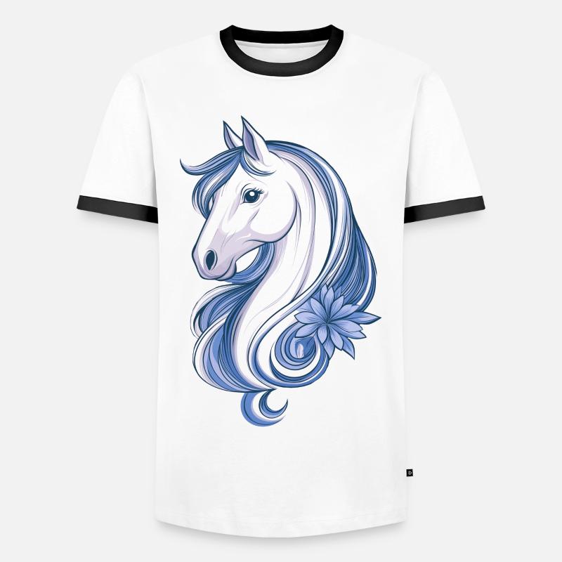 Süßes Pferd - Männer Kontrast-T-Shirt - Weiß/Schwarz
