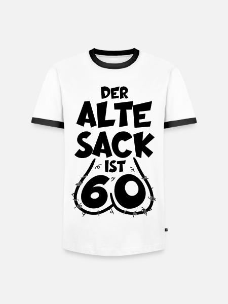 LUSTIG 60 JAHRE ALTER SACK 60. GEBURTSTAG - Männer Kontrast-T-Shirt - Weiß/Schwarz