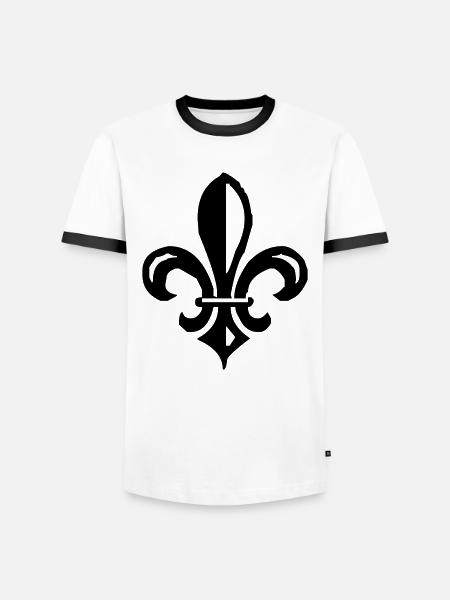 fleur de lis french lily - Men's Ringer Shirt - white/black