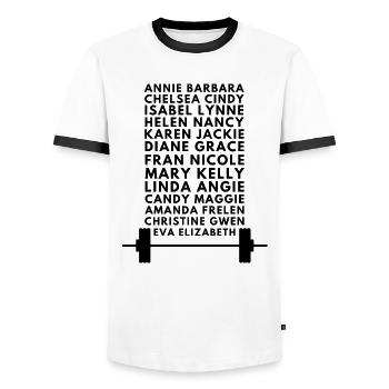 T-shirt Wod girls cadeau sportif - T-shirt contrasté Homme - blanc/noir - Devant - AI Model Female 172 light (172cm) & AI Model Male 178 dark (178cm)