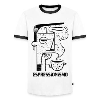 Espressionismo - Espresso - Boisson au café - T-shirt contrasté Homme - blanc/noir - Devant - AI Model Female 172 light (172cm) & AI Model Male 178 dark (178cm)