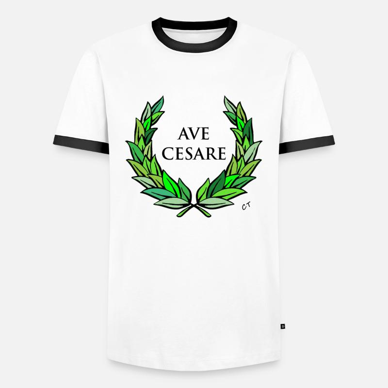 HAVE CAESAR - Men's Ringer Shirt - white/black