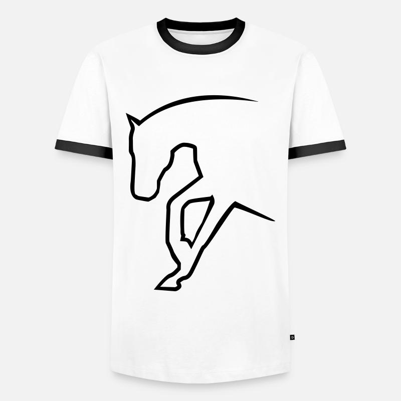 sliding stop - Men's Ringer Shirt - white/black