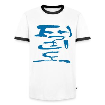 taekwondo - Männer Kontrast-T-Shirt - Weiß/Schwarz - Vorne - AI Model Female 172 light (172cm) & AI Model Male 178 dark (178cm)