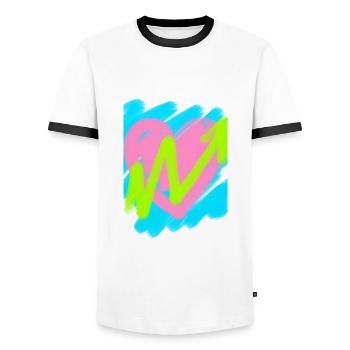 Herz mit Marker - Männer Kontrast-T-Shirt - Weiß/Schwarz - Vorne - AI Model Female 172 light (172cm) & AI Model Male 178 dark (178cm)