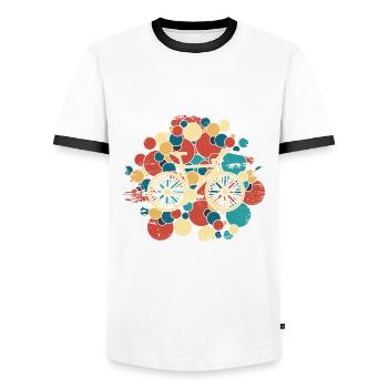 Bicycle Repair Bicycle Mechanic Bicycle Mechanic - Men's Ringer Shirt - white/black - Front - AI Model Female 172 light (172cm) & AI Model Male 178 dark (178cm)