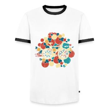 Bicycle Repair Bicycle Mechanic Bicycle Mechanic - Men's Ringer Shirt - white/black - Front - AI Model Female 172 light (172cm) & AI Model Male 178 dark (178cm)