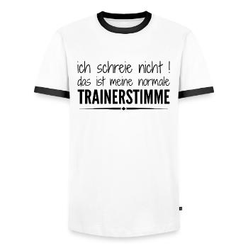 Cadeau de l’entraîneur Club de sport Entraîneur criant fort - T-shirt contrasté Homme - blanc/noir - Devant - AI Model Female 172 light (172cm) & AI Model Male 178 dark (178cm)