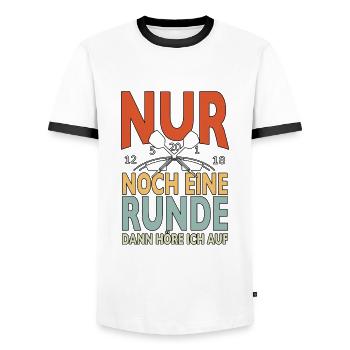 Nur Noch Eine Runde Dann Hör Ich Auf Dart Spruch - Männer Kontrast-T-Shirt - Weiß/Schwarz - Vorne - AI Model Female 172 light (172cm) & AI Model Male 178 dark (178cm)