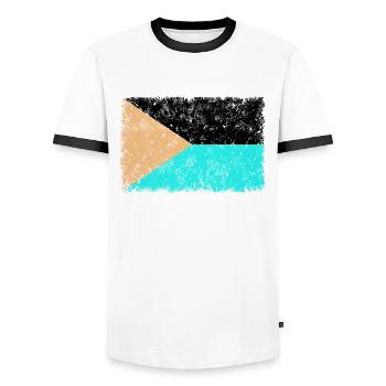 Tschechien INVERS - Männer Kontrast-T-Shirt - Weiß/Schwarz - Vorne - AI Model Female 172 light (172cm) & AI Model Male 178 dark (178cm)