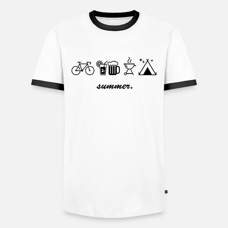 summer. - Men's Ringer Shirt - white/black