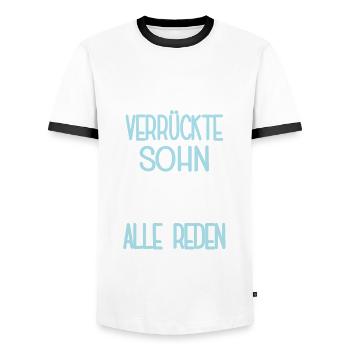 Sohn Lustiger Spruch Stiefsohn Söhne Einzelkind - Männer Kontrast-T-Shirt - Weiß/Schwarz - Vorne - AI Model Female 172 light (172cm) & AI Model Male 178 dark (178cm)
