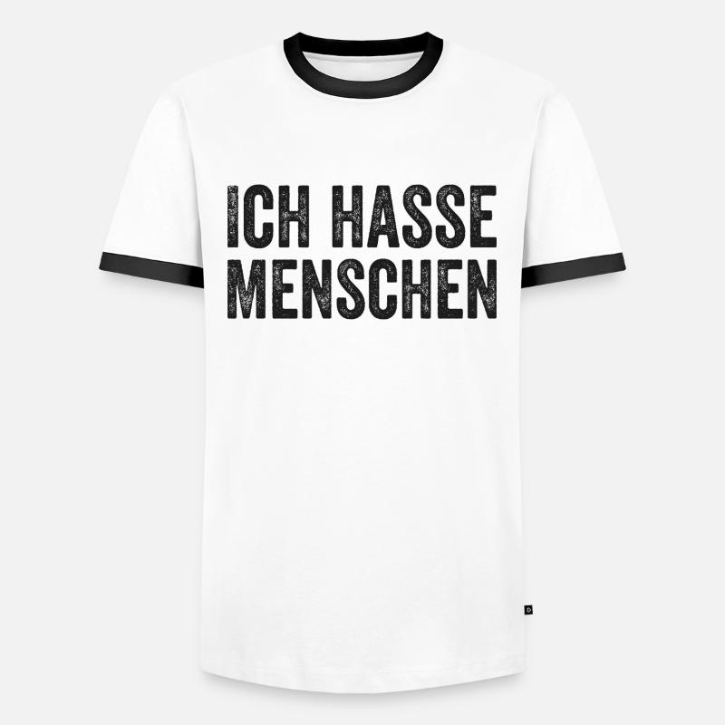I hate people - Men's Ringer Shirt - white/black