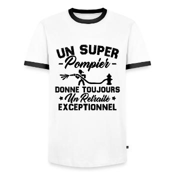 Super pompier donne toujours retraité exceptionnel - T-shirt contrasté Homme - blanc/noir - Devant - AI Model Female 172 light (172cm) & AI Model Male 178 dark (178cm)
