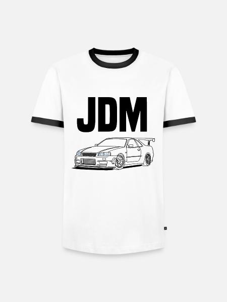jdm car - Men's Ringer Shirt - white/black