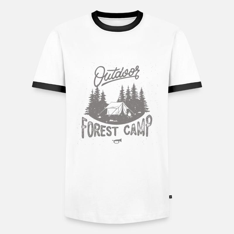 Wald-Camp - Männer Kontrast-T-Shirt - Weiß/Schwarz