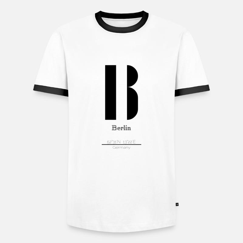 Berlin - Männer Kontrast-T-Shirt - Weiß/Schwarz