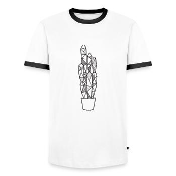 Kaktus geometrisch Geschenk Pflanze Hipster cool - Männer Kontrast-T-Shirt - Weiß/Schwarz - Vorne - AI Model Female 172 light (172cm) & AI Model Male 178 dark (178cm)