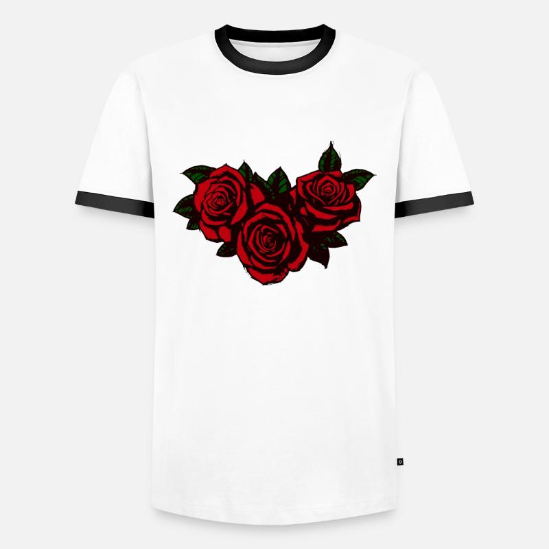 Three roses - Men's Ringer Shirt - white/black
