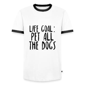 Pet all the dogs dog love pet gift idea - Men's Ringer Shirt - white/black - Front - AI Model Female 172 light (172cm) & AI Model Male 178 dark (178cm)