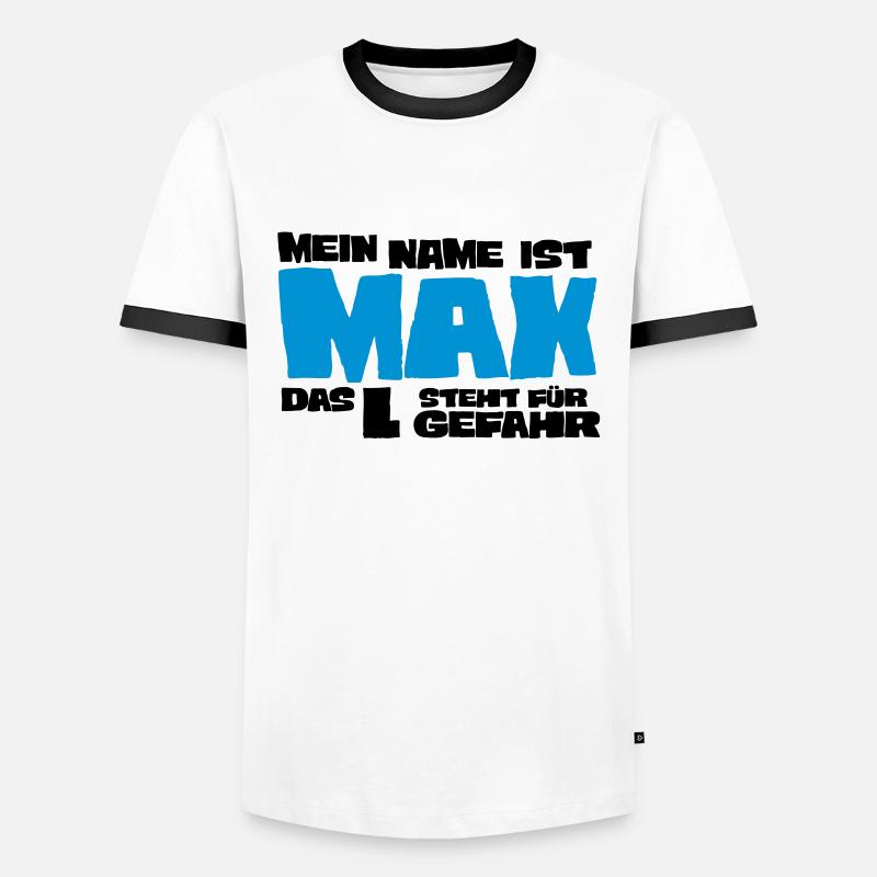 max - Männer Kontrast-T-Shirt - Weiß/Schwarz
