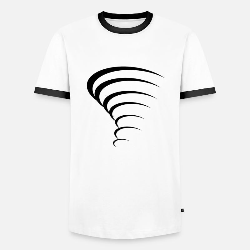 Tornado Design - Männer Kontrast-T-Shirt - Weiß/Schwarz