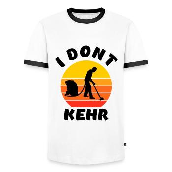 I don't kehr - Vacuum cleaner - Hausmann - Men's Ringer Shirt - white/black - Front - AI Model Female 172 light (172cm) & AI Model Male 178 dark (178cm)