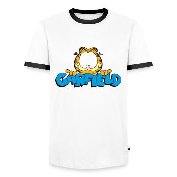 Garfield Face Logo - Men's Ringer Shirt - white/black - Front - AI Model Female 172 light (172cm) & AI Model Male 178 dark (178cm)