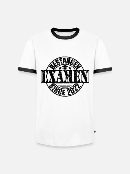 Examen 2022 positiv getestet - Männer Kontrast-T-Shirt - Weiß/Schwarz