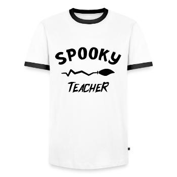 Professeur Effrayant Pour Enseignant Halloween - T-shirt contrasté Homme - blanc/noir - Devant - AI Model Female 172 light (172cm) & AI Model Male 178 dark (178cm)