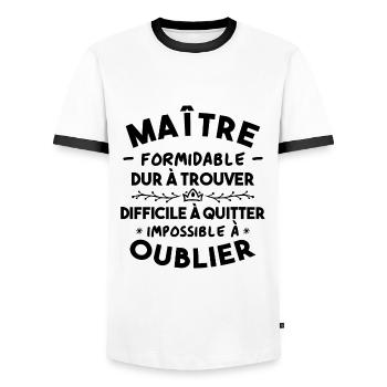 Maître formidable, Cadeau Maître école - T-shirt contrasté Homme - blanc/noir - Devant - AI Model Female 172 light (172cm) & AI Model Male 178 dark (178cm)