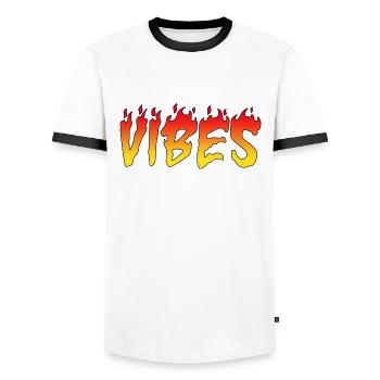 Vibes citation graphique - T-shirt contrasté Homme - blanc/noir - Devant - AI Model Female 172 light (172cm) & AI Model Male 178 dark (178cm)