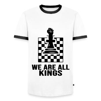 Chess Checkmate Chess player Chess king - Men's Ringer Shirt - white/black - Front - AI Model Female 172 light (172cm) & AI Model Male 178 dark (178cm)