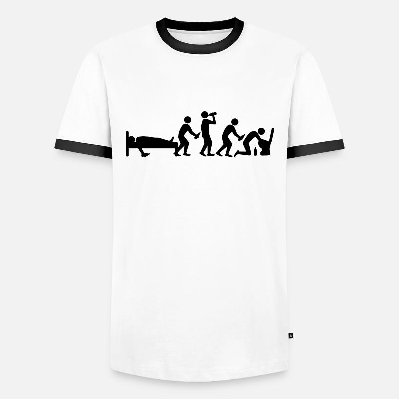 hangover_evolution - T-shirt contrasté Homme - blanc/noir