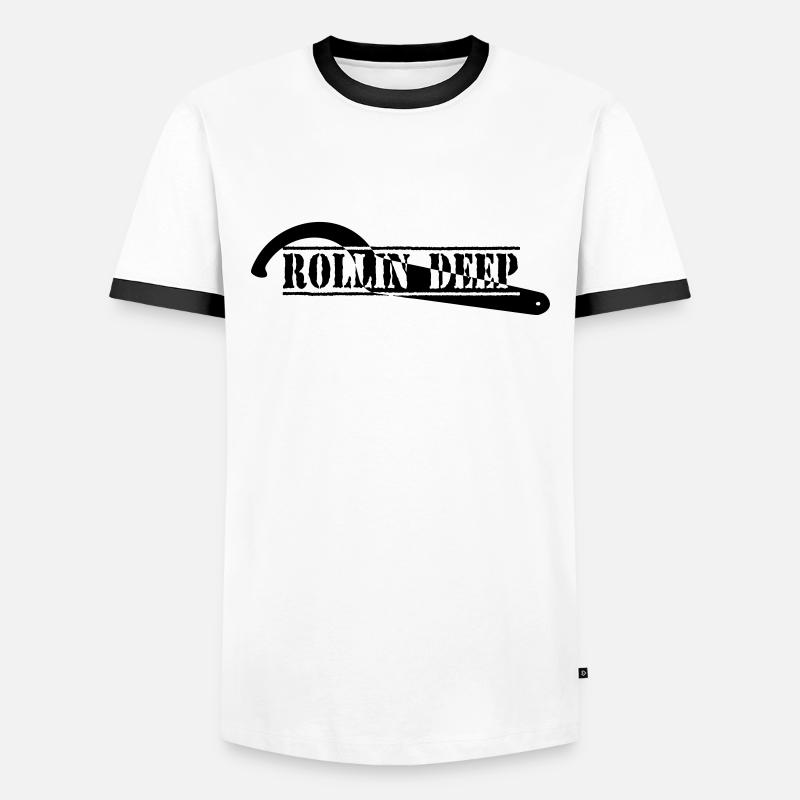 ROLLINDEEP - Männer Kontrast-T-Shirt - Weiß/Schwarz