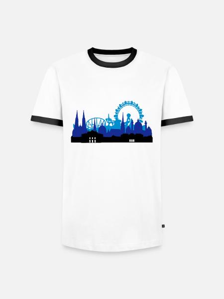 Wien Skyline - Männer Kontrast-T-Shirt - Weiß/Schwarz