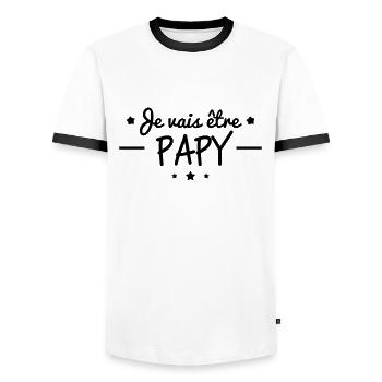 Zukunft Opa, bald Großvater, Opa - Männer Kontrast-T-Shirt - Weiß/Schwarz - Vorne - AI Model Female 172 light (172cm) & AI Model Male 178 dark (178cm)