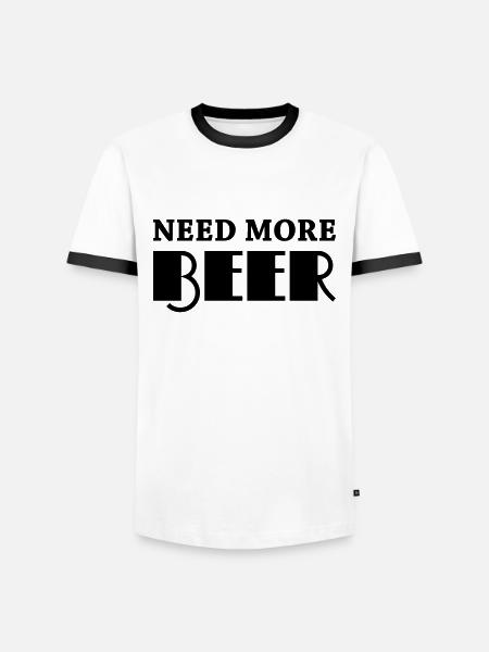 Need more beer - Männer Kontrast-T-Shirt - Weiß/Schwarz