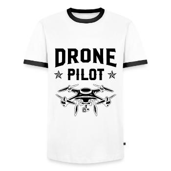 Drone Pilot - Men's Ringer Shirt - white/black - Front - AI Model Female 172 light (172cm) & AI Model Male 178 dark (178cm)
