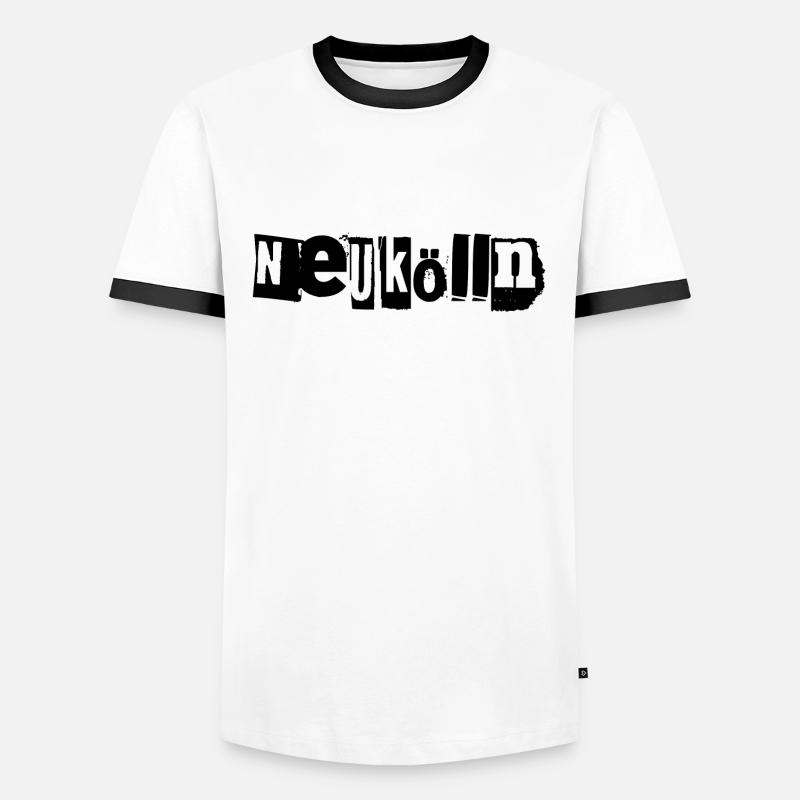 Neukoelln - Männer Kontrast-T-Shirt - Weiß/Schwarz