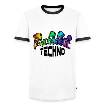 PSYTRANCE GOA ACID HOUSE - T-shirt contrasté Homme - blanc/noir - Devant - AI Model Female 172 light (172cm) & AI Model Male 178 dark (178cm)