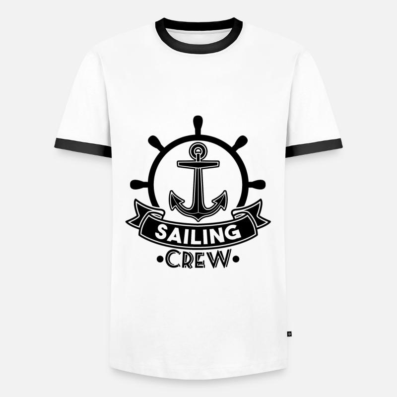 SAILING CREW - Männer Kontrast-T-Shirt - Weiß/Schwarz