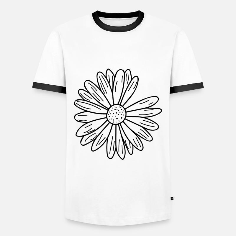 Gänseblümchen Blumenblätter - Männer Kontrast-T-Shirt - Weiß/Schwarz