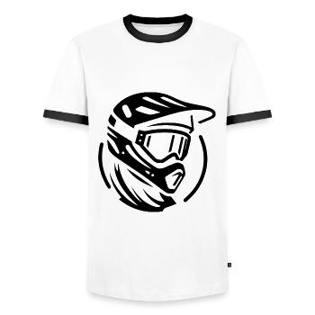 Homme Femme Mountain Biker VTT VTT - T-shirt contrasté Homme - blanc/noir - Devant - AI Model Female 172 light (172cm) & AI Model Male 178 dark (178cm)
