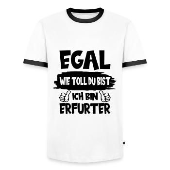 ERFURT EGAL WIE TOLL DU BIST ICH BIN ERFURTER - Männer Kontrast-T-Shirt - Weiß/Schwarz - Vorne - AI Model Female 172 light (172cm) & AI Model Male 178 dark (178cm)