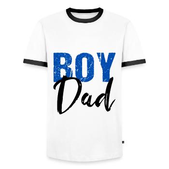 Boy Dad Sohn Vater Papa - Männer Kontrast-T-Shirt - Weiß/Schwarz - Vorne - AI Model Female 172 light (172cm) & AI Model Male 178 dark (178cm)