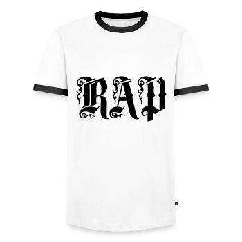 RAP - T-shirt contrasté Homme - blanc/noir - Devant - AI Model Female 172 light (172cm) & AI Model Male 178 dark (178cm)