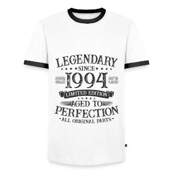 Légendaire depuis 1994 Vintage Cadeau d’anniversaire - T-shirt contrasté Homme - blanc/noir - Devant - AI Model Female 172 light (172cm) & AI Model Male 178 dark (178cm)